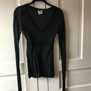 Kristensen Du Nord Black Long Sleeve V-Neck Top